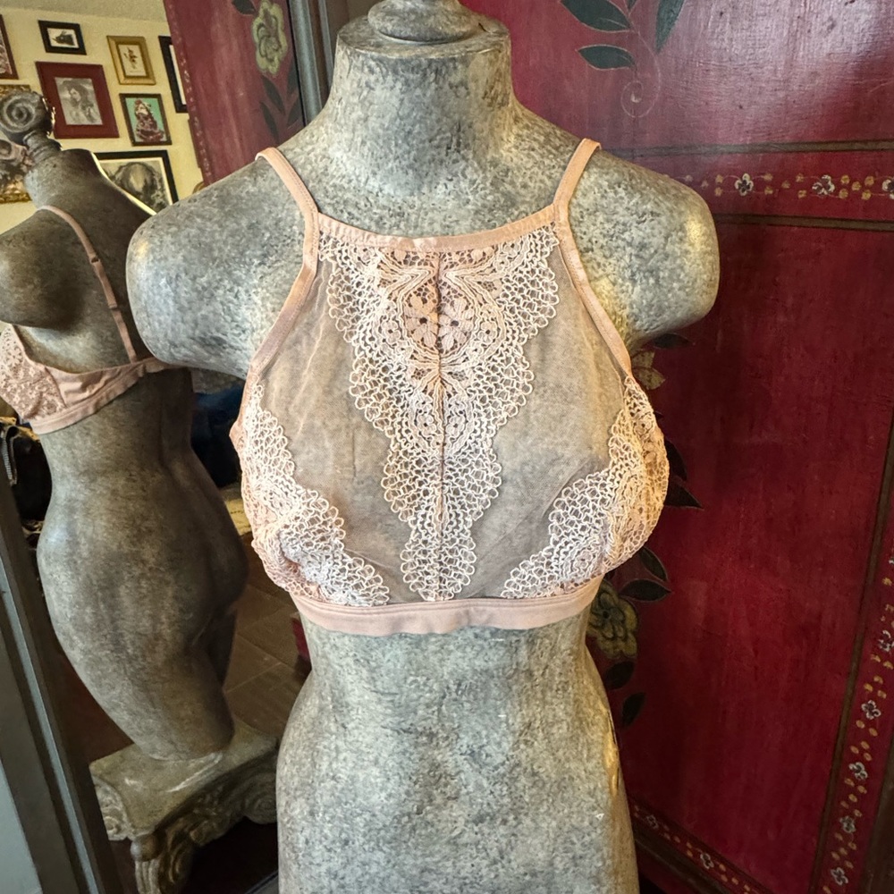 Victoria's Secret Pink Lace Bra with Floral Detailing